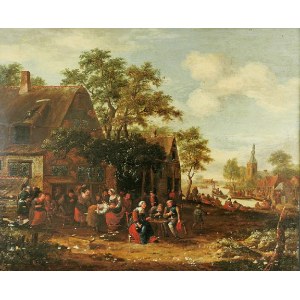 Malarz nieokreślony, holenderski ?, XVII w., Odpoczynek przed karczmą