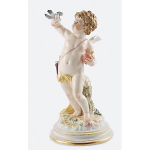 MANUFAKTURA PORCELANY W MIŚNI, Amor z gołębiem pocztowym i sercem