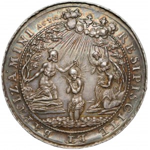 Medal obrzezanie i chrzest Jezusa (~1640 r.) RESIPISCITE... (Höhn)