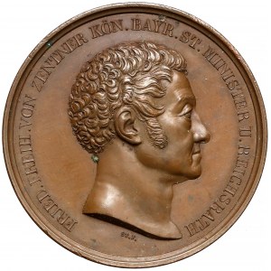 Niemcy, Bawaria, Ludwik I, Medal Georg Friedrich von Zentner - w 50. rocznicę służby krajowi 1827