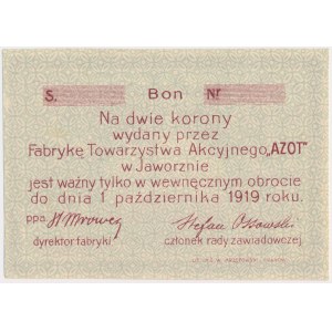 Jaworzno, Tow. Akcyjne AZOT, 2 korony 1919