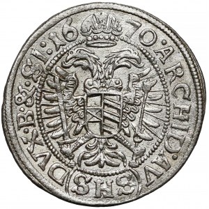 Śląsk, Leopold I, 3 krajcary 1670 SHS, Wrocław - prosta