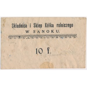 Sanok, Składnica i Sklep Kółka rolniczego, 10 fenigów (1920)