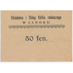 Sanok, Składnica i Sklep Kółka rolniczego, 50 fenigów (1920)