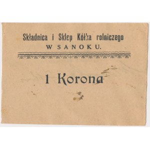 Sanok, Składnica i Sklep Kółka rolniczego, 1 korona (1919)