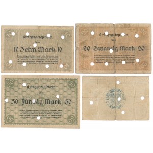 Czarnikau (Czarnków), 10, 20 i 2x 50 mk 1918 (4szt)