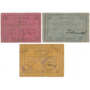 Ostrzeszów, 1, 2 i 5 marek 1919 (3szt)