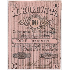 Pułtusk, M. Horowitz, 10 kopiejek 1861