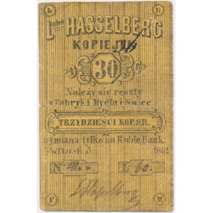 Pułtusk, Fabryka mydła i świec, Ludwik Hasselberg, 30 kopiejek 1862
