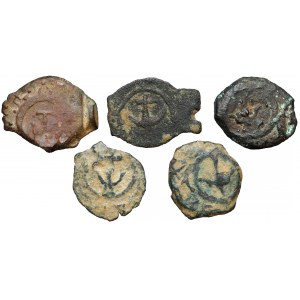 Grecja, Judea, Aleksander Jannaeus (103-76 p.n.e) zestaw Leptony (5 szt)