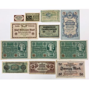 Zestaw banknotów MIX - Niemcy, Austria, Rosja... (12szt)