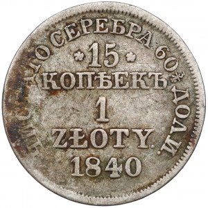 15 kopiejek = 1 złoty 1840 MW, Warszawa