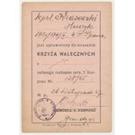 Krzyż Walecznych 1920 - z legitymacją