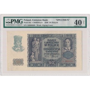 20 złotych 1940 - WZÓR - A 0000000