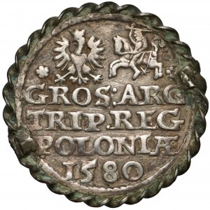 Stefan Batory, Trojak Olkusz 1580 - BEZ herbów i nominału - w oprawie