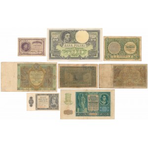 Zestaw rzadszych banknotów polskich z lat 1919-1940 (8szt)