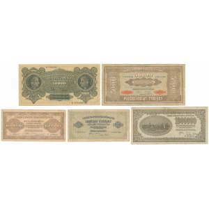 10.000 - 1 mln mkp 1922-1923 (5szt)