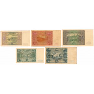 20 - 500 złotych 1946-1947 (5szt)