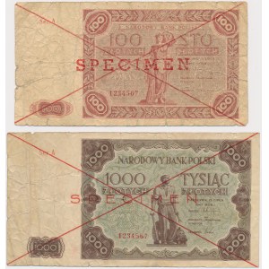 100 i 1.000 złotych 1947 - SPECIMEN (2szt)