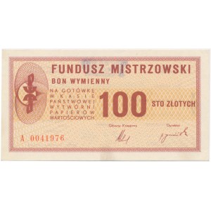 PWPW, Bon wymienny Funduszu Mistrzowskiego - 100 zł 1982 na Jana Moczydłowskiego