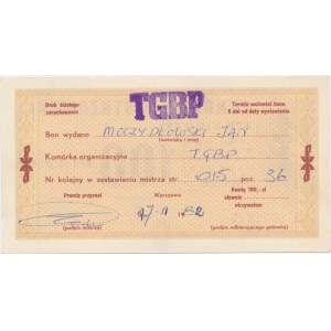 PWPW, Bon wymienny Funduszu Mistrzowskiego - 100 zł 1982 na Jana Moczydłowskiego