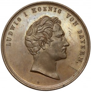 Niemcy, Ludwik I, Medal 1845 - Budowa Kanału Ludwiga - Widok na Kellheim