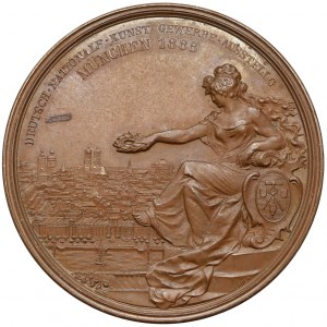 Niemcy, Bawaria, Książę Regent Luitpold, Medal 1888 - Niemiecka Krajowa Wystawa Sztuki w Monachium