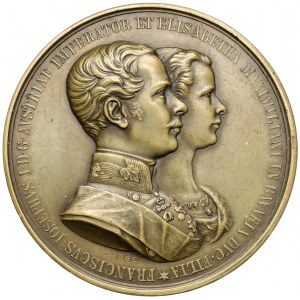 Austro-Węgry, Medal 1854 - Ślub Franciszka I Józefa i Elżbiety Bawarskiej