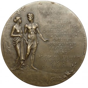 Austria, Medal 1902 - Rajner Ferdynand Habsburg - Złota rocznica ślubu