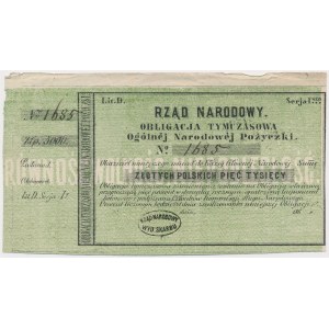 Powstanie Styczniowe, Obligacja tymczasowa 5.000 złotych 1863