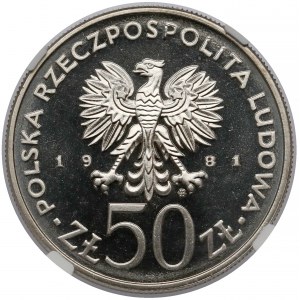Próba NIKIEL 50 złotych 1981 Sikorski