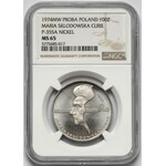 Próba NIKIEL 100 złotych 1974 Skłodowska-Curie - w lewo