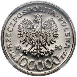 Próba NIKIEL 100.000 złotych 1990 Solidarność