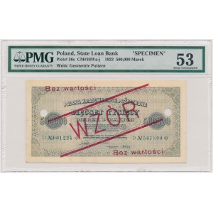 500.000 mkp 1923 - WZÓR- 6 cyfr - D - z perforacją