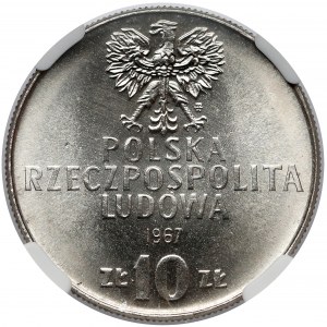Próba NIKIEL 10 złotych 1967 Świerczewski - bez czapki