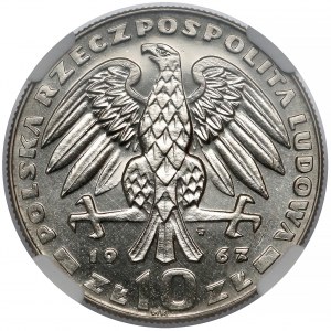 Próba NIKIEL 10 złotych 1967 Świerczewski