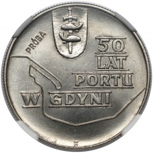 Próba NIKIEL 10 złotych 1972 Port w Gdyni - tło bez desenia