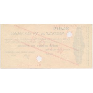 Przekaz na 100 mln mkp 1923 - WZÓR