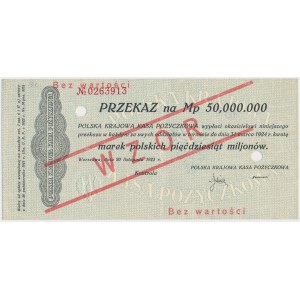 Przekaz na 50 mln mkp 1923 - WZÓR