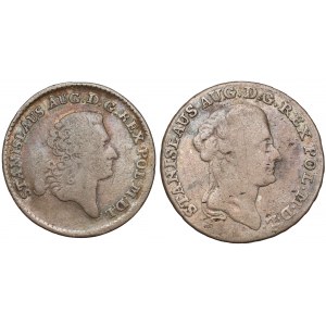 Poniatowski, Złotówka 1766 i dwuzłotówka 1792, zestaw (2szt)