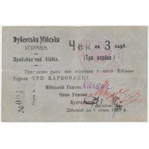 Ukraine, Dubno, 3 Karbovantsiv (1919) - No.001