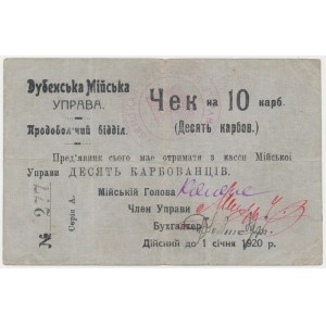Ukraine, Dubno, 10 Karbovantsiv (1919)