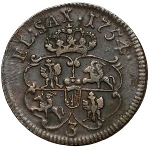 August III Sas, Grosz Grünthal 1754 - cyfra 3