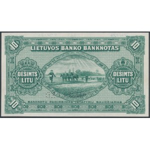 Litwa, 10 Litu 1928 - SPECIMEN (WZÓR technologiczny)
