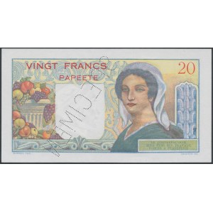 Tahiti, 20 Francs (1951-1963) - SPECIMEN