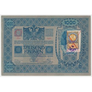 Serbia, Horgos, 1.000 Kronen 1902 z fałszywym znczkiem