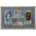 Serbia, Horgos, 1.000 Kronen 1902 with fake stamp