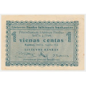 Lithuania, 1 Centas 1922 - september issuse