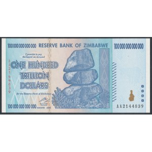 Zimbabwe, 100 Trillion Dollars 2008 - AA