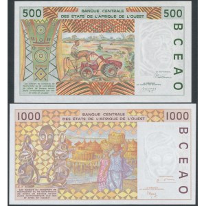 Afryka Zachodnia (Senegal,Wybrzeże Kości Słoniowej), 500 i 1.000 Francs (2szt)